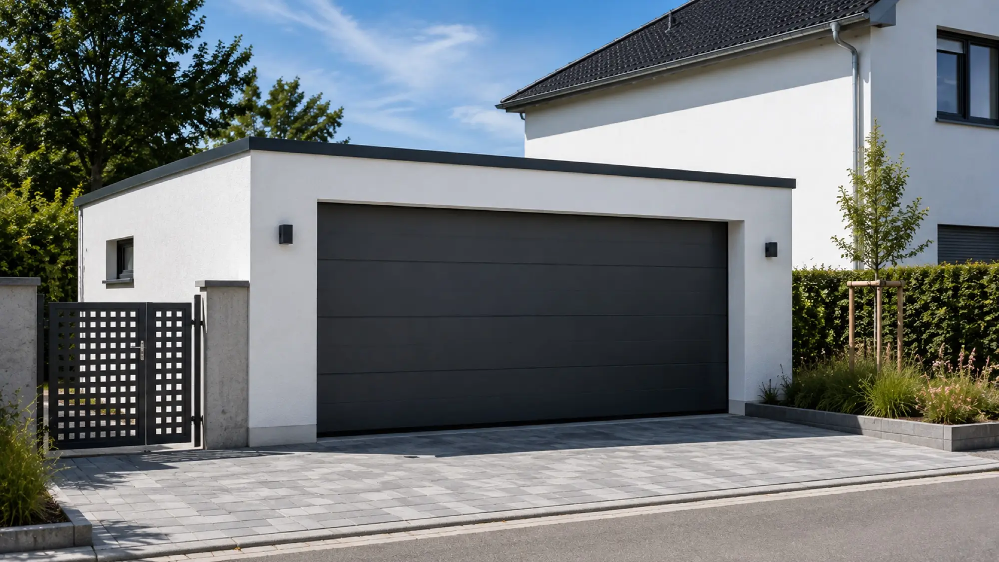 Garagen in Massivbauweise – KI-generiert, kein reales Kundenprojekt