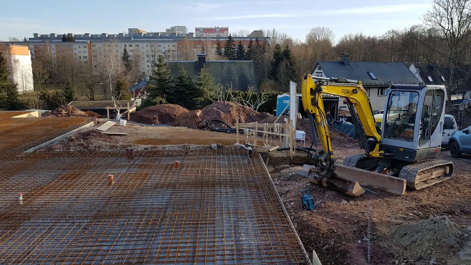 Rohbau im Wohngebiet – Baustelle der HS Bau GmbH in Chemnitz