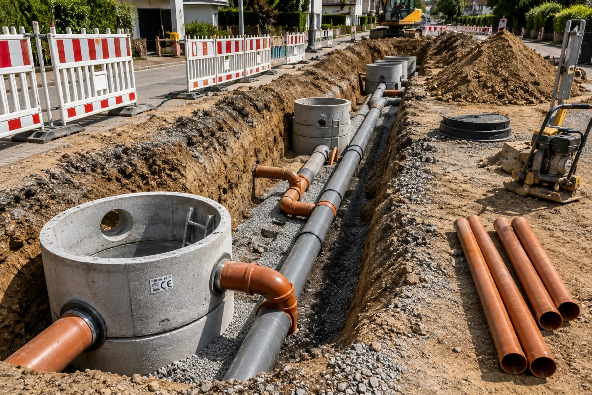 Be- und Entwässerung – KI-generiert, kein reales Kundenprojekt